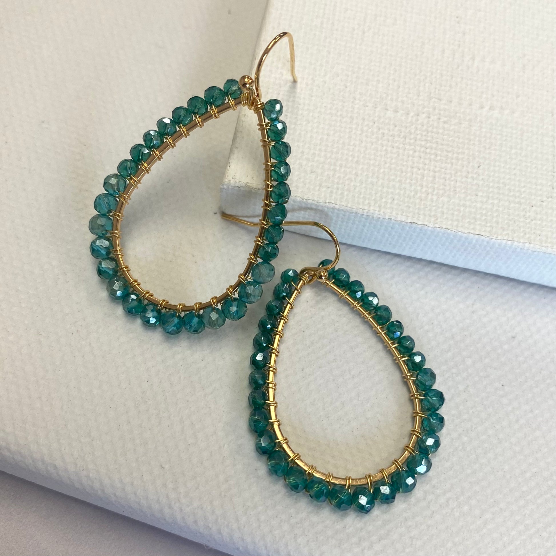 Aurora Crafted Style-Mediterranean Blue Mini Teardrop (Gold)-Earrings-Aurora Crafted Jewellery-