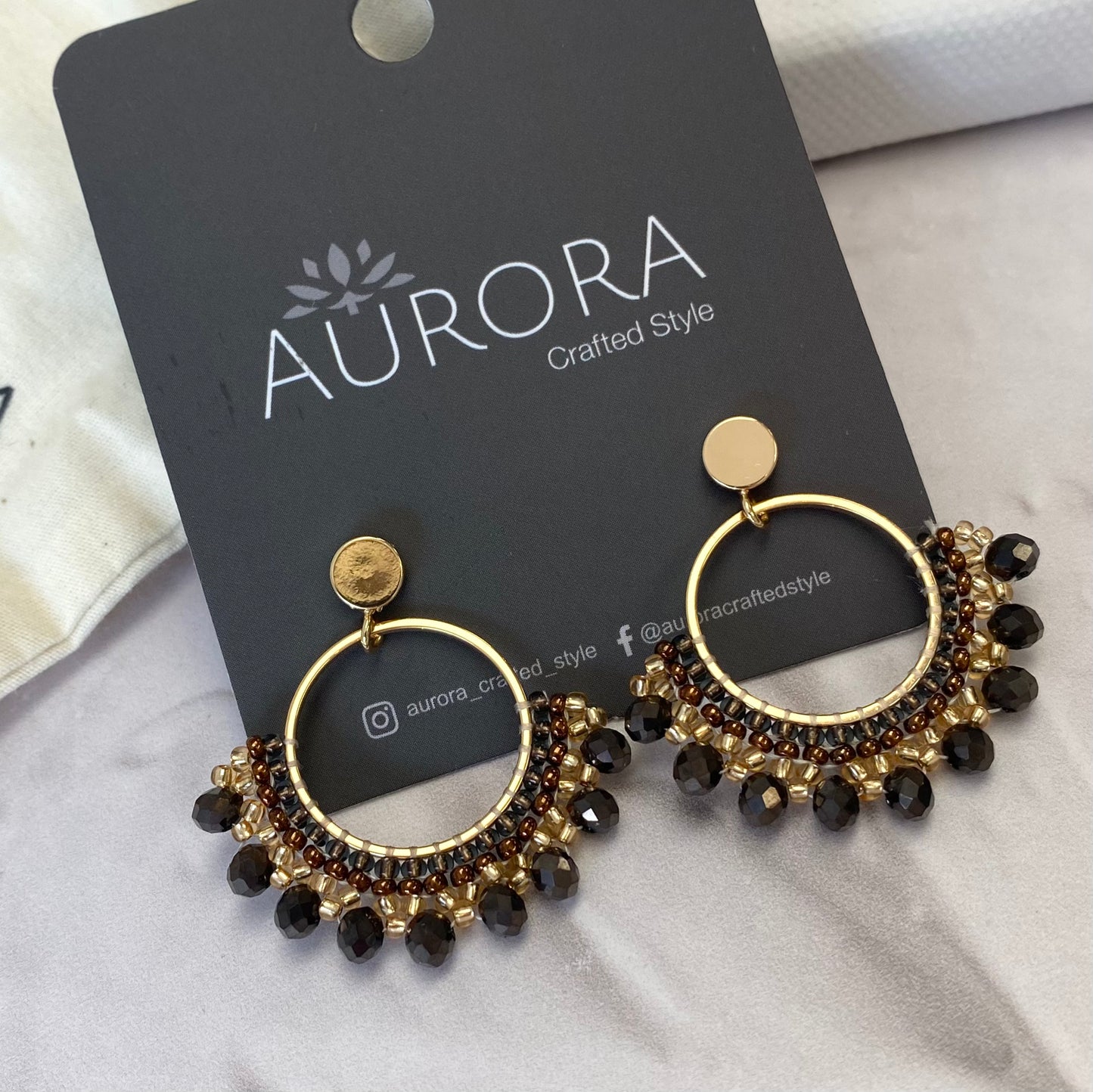 Aurora Crafted Style-Small Frida in Soft Brown (Gold)-Earrings-Aurora Crafted Jewellery-