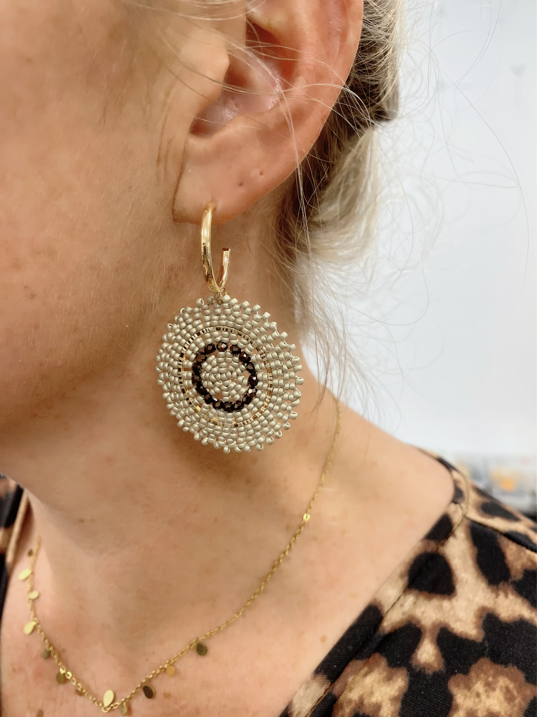 Aurora Crafted Style-Neutral & Copper Full Moon Reloaded-Earrings-Aurora Crafted Jewellery-