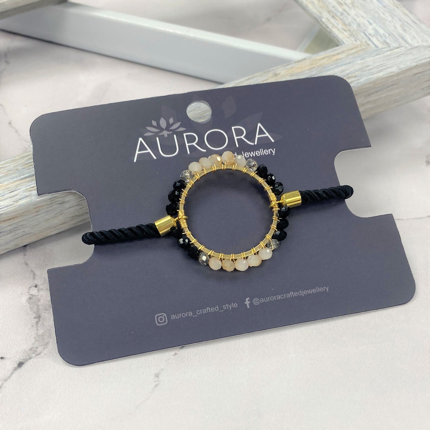 Aurora Crafted Style-Black Ombre Aurora Wristlet-BRACELETS-Aurora Crafted Jewellery-