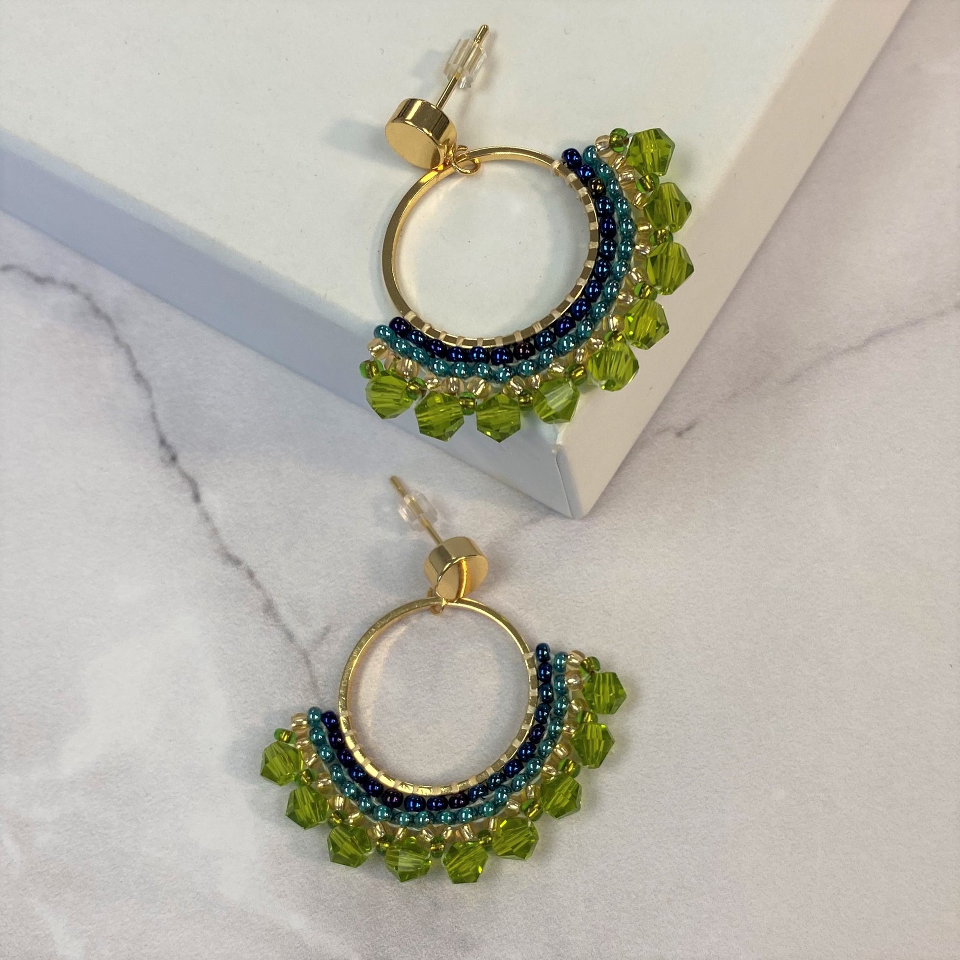 Aurora Crafted Style-Small Frida in Lime Green (Gold)-Earrings-Aurora Crafted Jewellery-