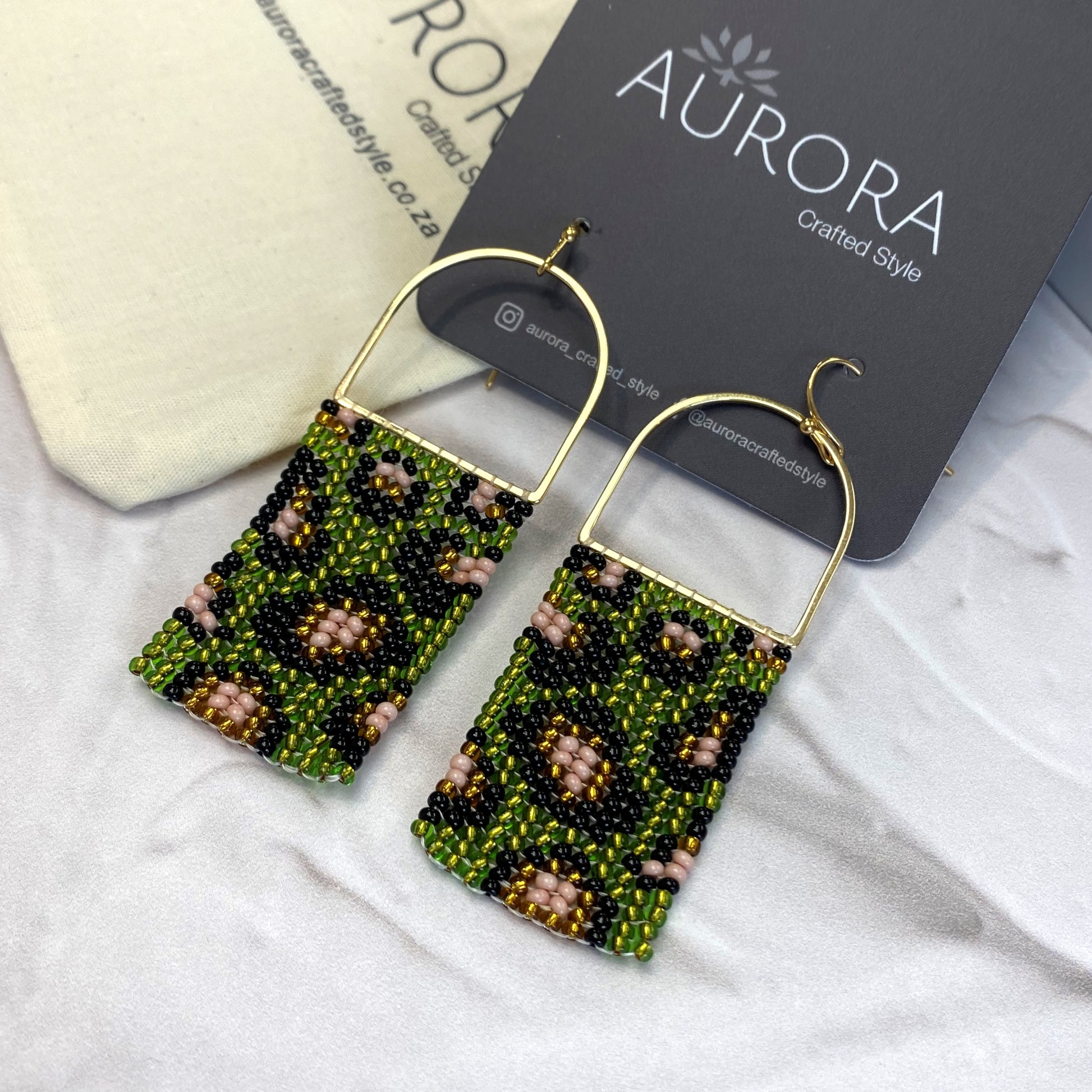 Aurora Crafted Style-Lime Leopard Horseshoe-Earrings-Aurora Crafted Jewellery-