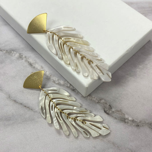 Aurora Crafted Style-Delicious Pearl Fronds-Earrings-Aurora Crafted Jewellery-