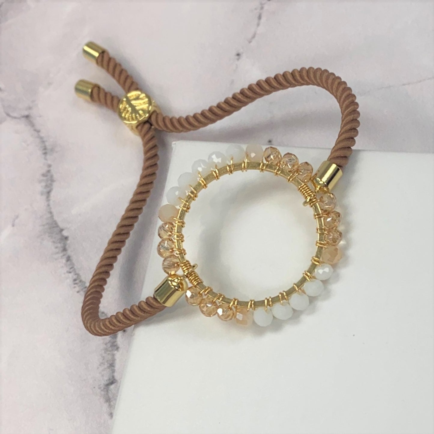 Aurora Crafted Style-Nearly Nude Ombre Wristlet-BRACELETS-Aurora Crafted Jewellery-