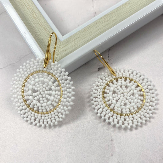 Aurora Crafted Style-White Full Moon-Earrings-Aurora Crafted Jewellery-