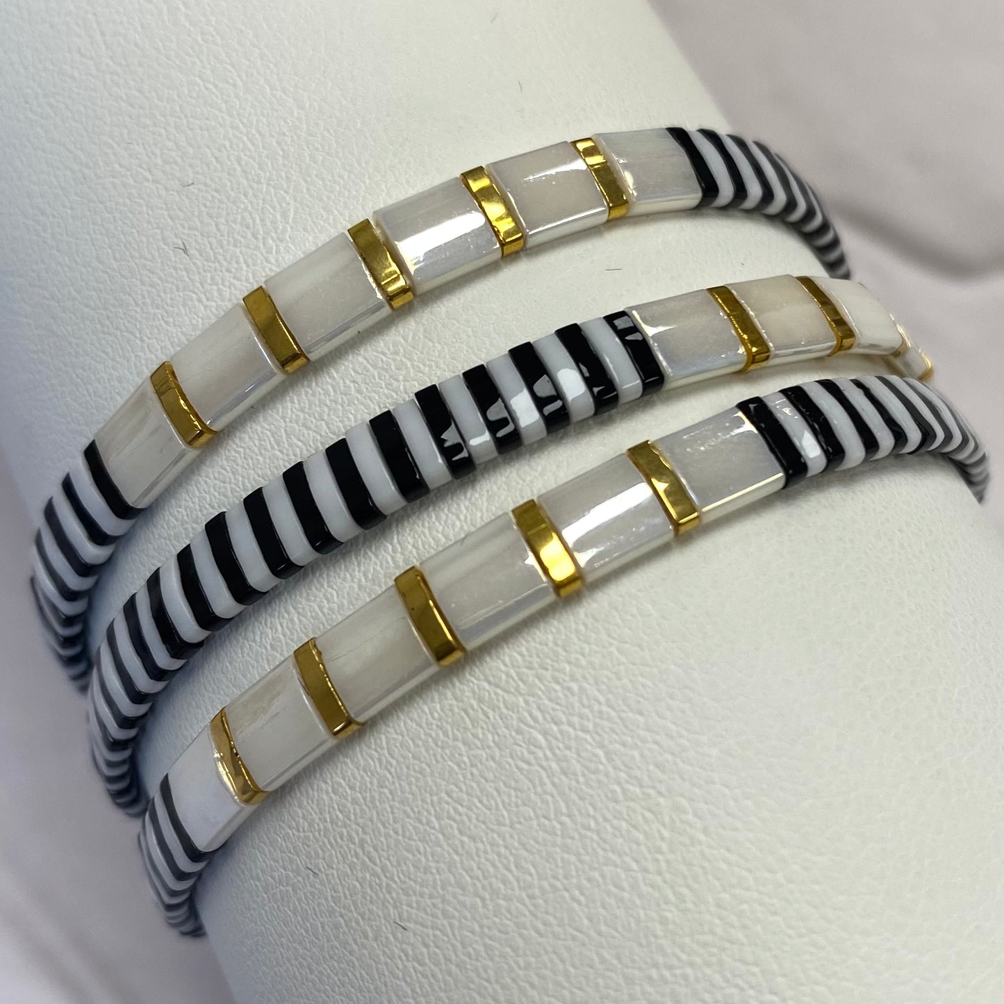Aurora Crafted Style-Tila Bracelet Monochrome 1-BRACELETS-Aurora Crafted Jewellery-