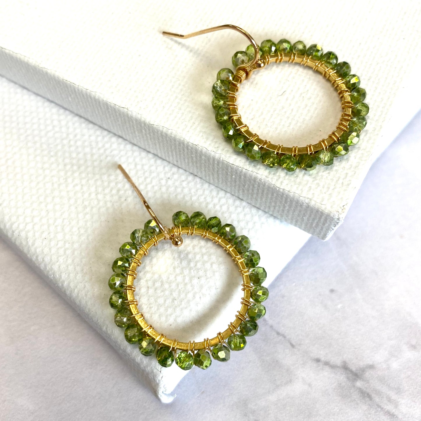 Aurora Crafted Style-Aurora Huggies in Acid Green (Gold)-Earrings-Aurora Crafted Jewellery-