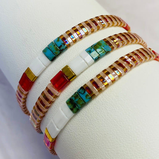 Aurora Crafted Style-Tila Bracelet Bird of Paradise 2-BRACELETS-Aurora Crafted Jewellery-