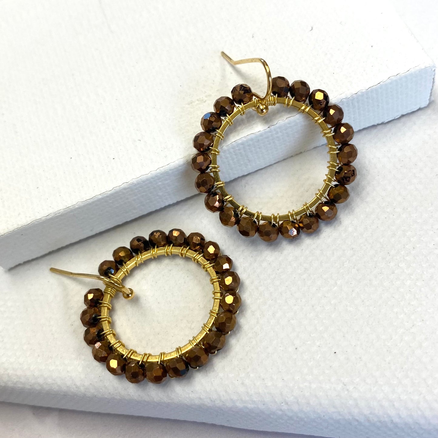Aurora Crafted Style-Aurora Huggies in Copper (Gold)-Earrings-Aurora Crafted Jewellery-