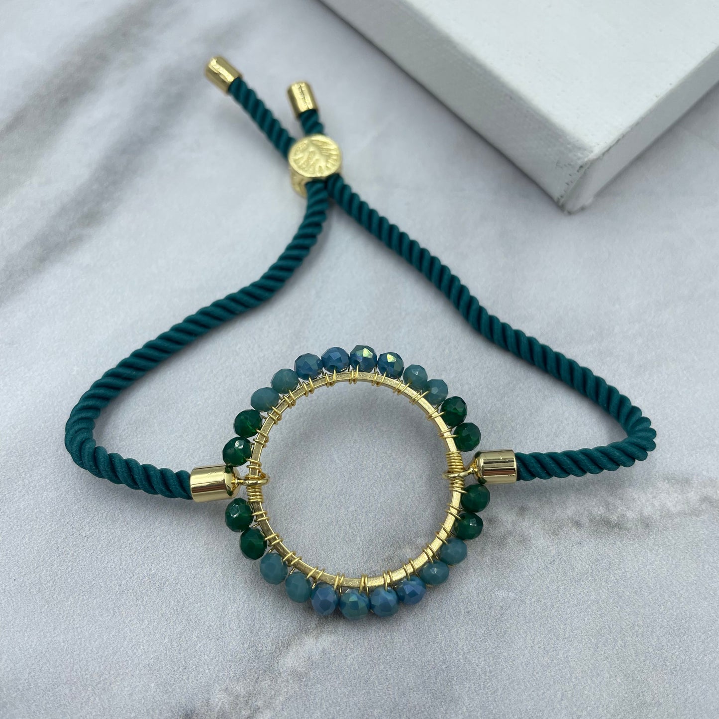 Aurora Crafted Style-Emerald Aurora Wristlet (Gold)-BRACELETS-Aurora Crafted Jewellery-
