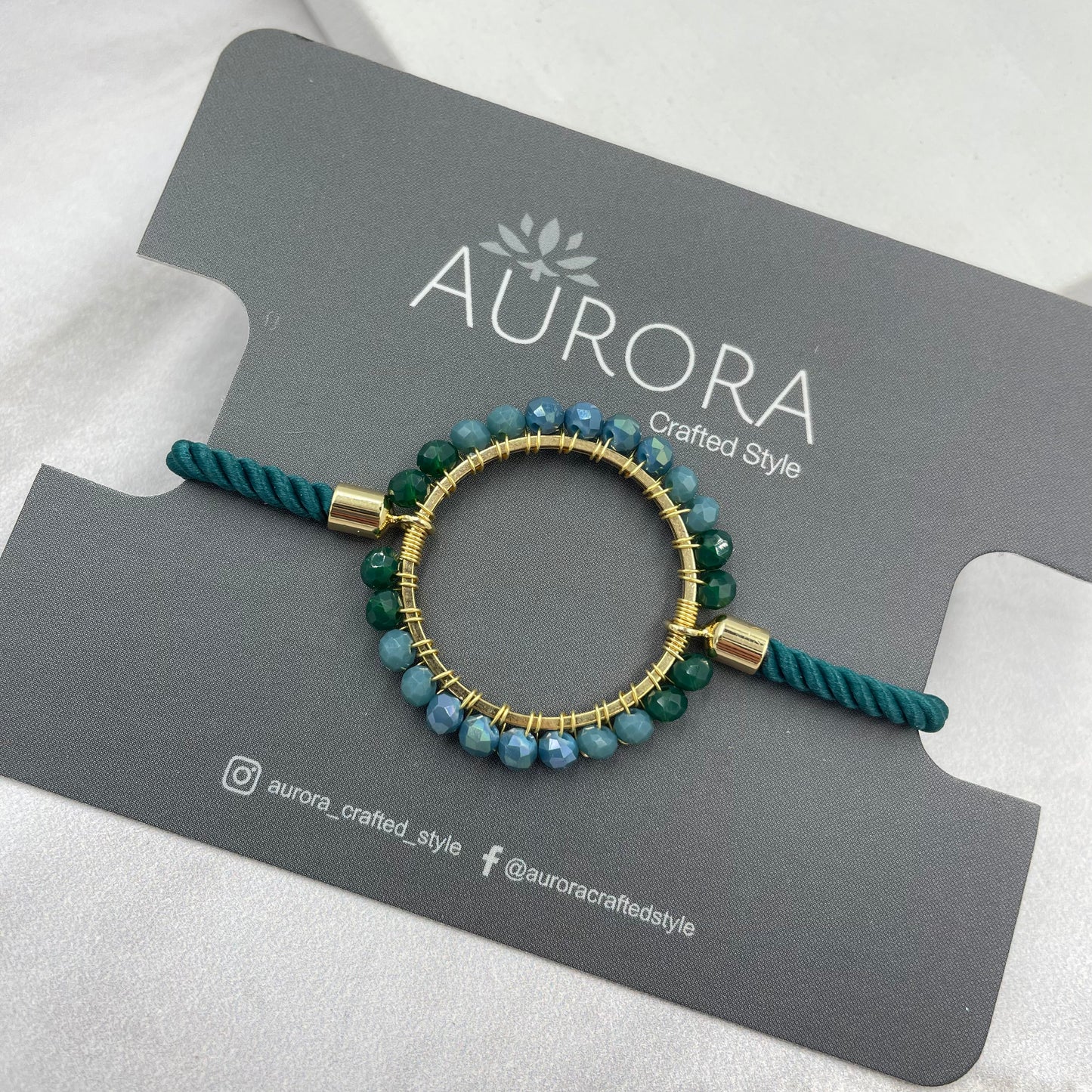 Aurora Crafted Style-Emerald Aurora Wristlet (Gold)-BRACELETS-Aurora Crafted Jewellery-