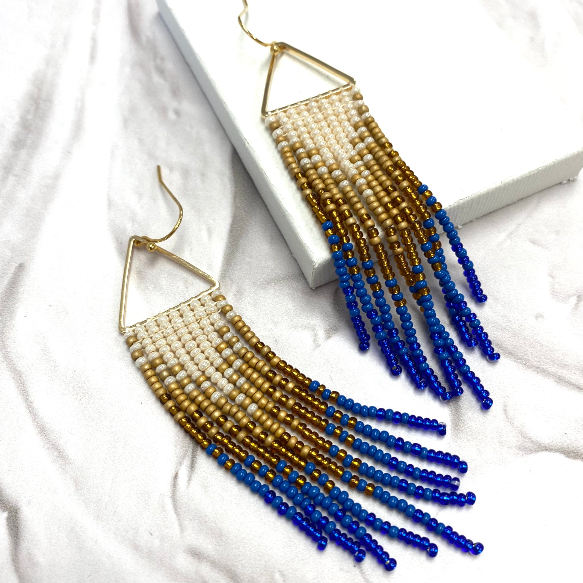 Aurora Crafted Style-Dipped in Ice Ombre Triangle (Gold)-Earrings-Aurora Crafted Jewellery-