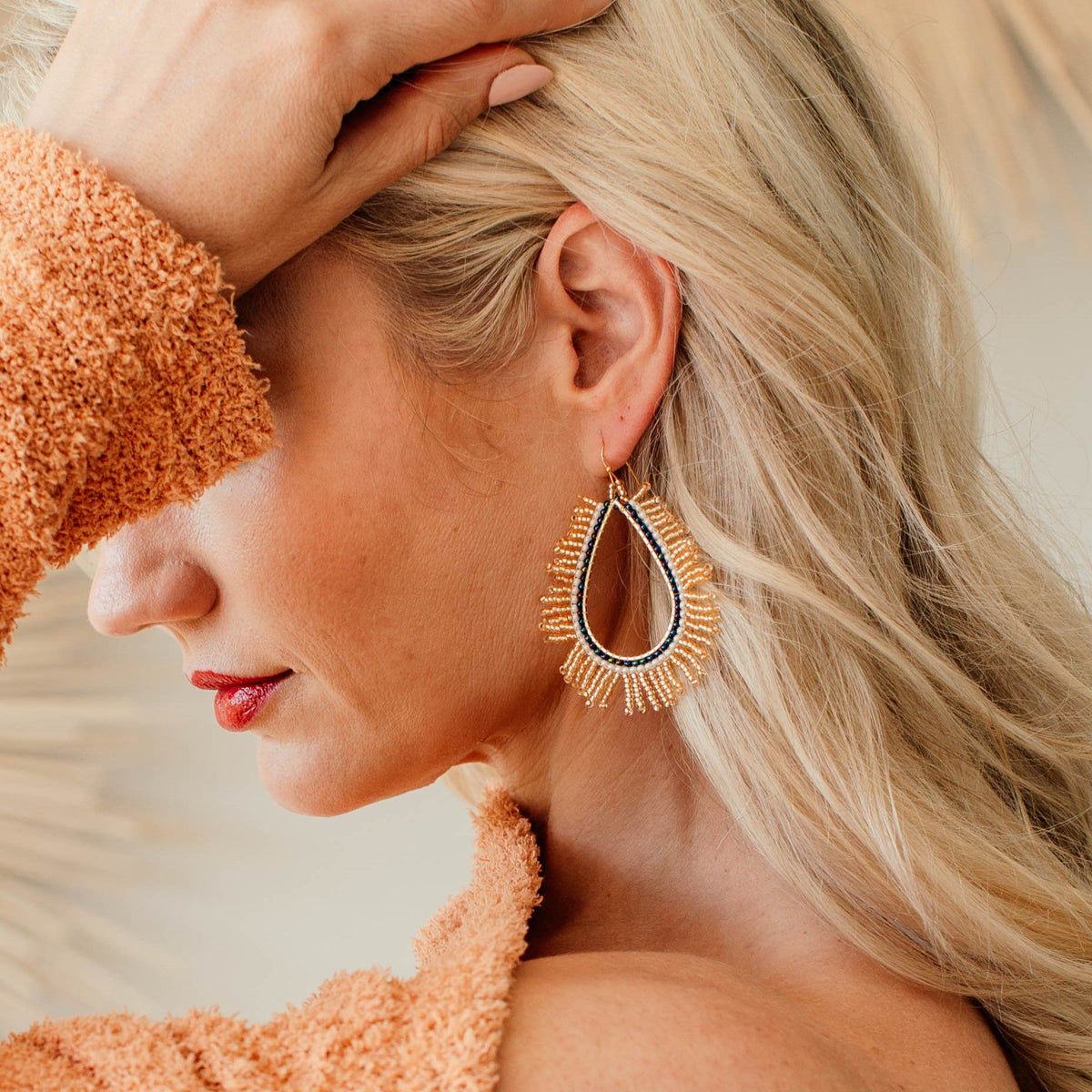 Aurora Crafted Style-Gold & Bold Frayed Frida (Gold)-Earrings-Aurora Crafted Jewellery-