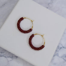 Load image into Gallery viewer, Aurora Crafted Style-Wrapped Hoop Burgundy (Gold)-Aurora Crafted Style-
