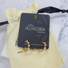 Load image into Gallery viewer, Aurora Crafted Style-Bubble Hoops Pearl (Gold)-Aurora Crafted Style-
