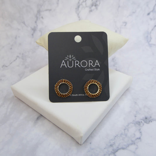 Aurora Crafted Style-Halo Stud Creme Brûlée (Gold)-Aurora Crafted Style-