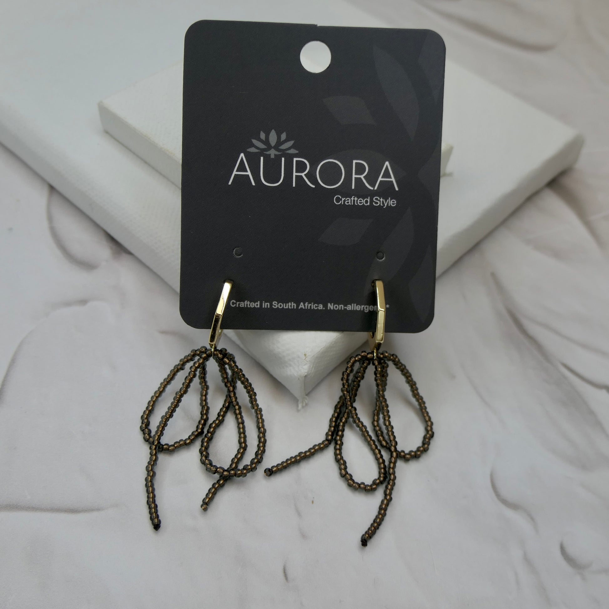 Aurora Crafted Style-Bridal Bows in Mocha-Earrings-Aurora Crafted Style-