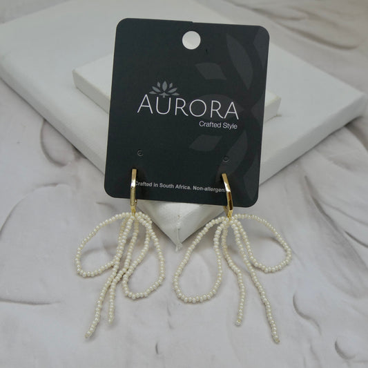 Aurora Crafted Style-Bridal Bows in Pearl-Earrings-Aurora Crafted Style-