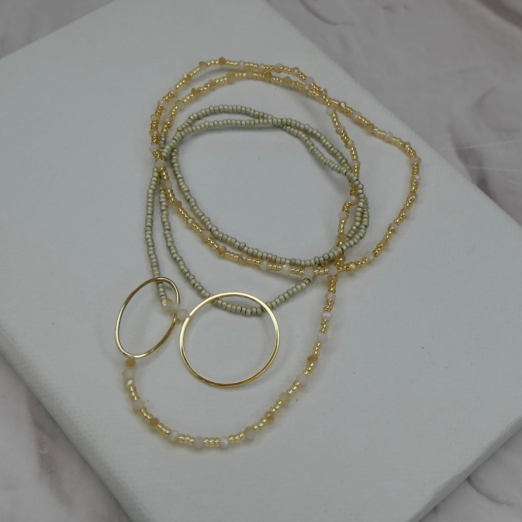 Aurora Crafted Style-Fob Necklace Nude (Gold)-NECKLACES-Aurora Crafted Style-