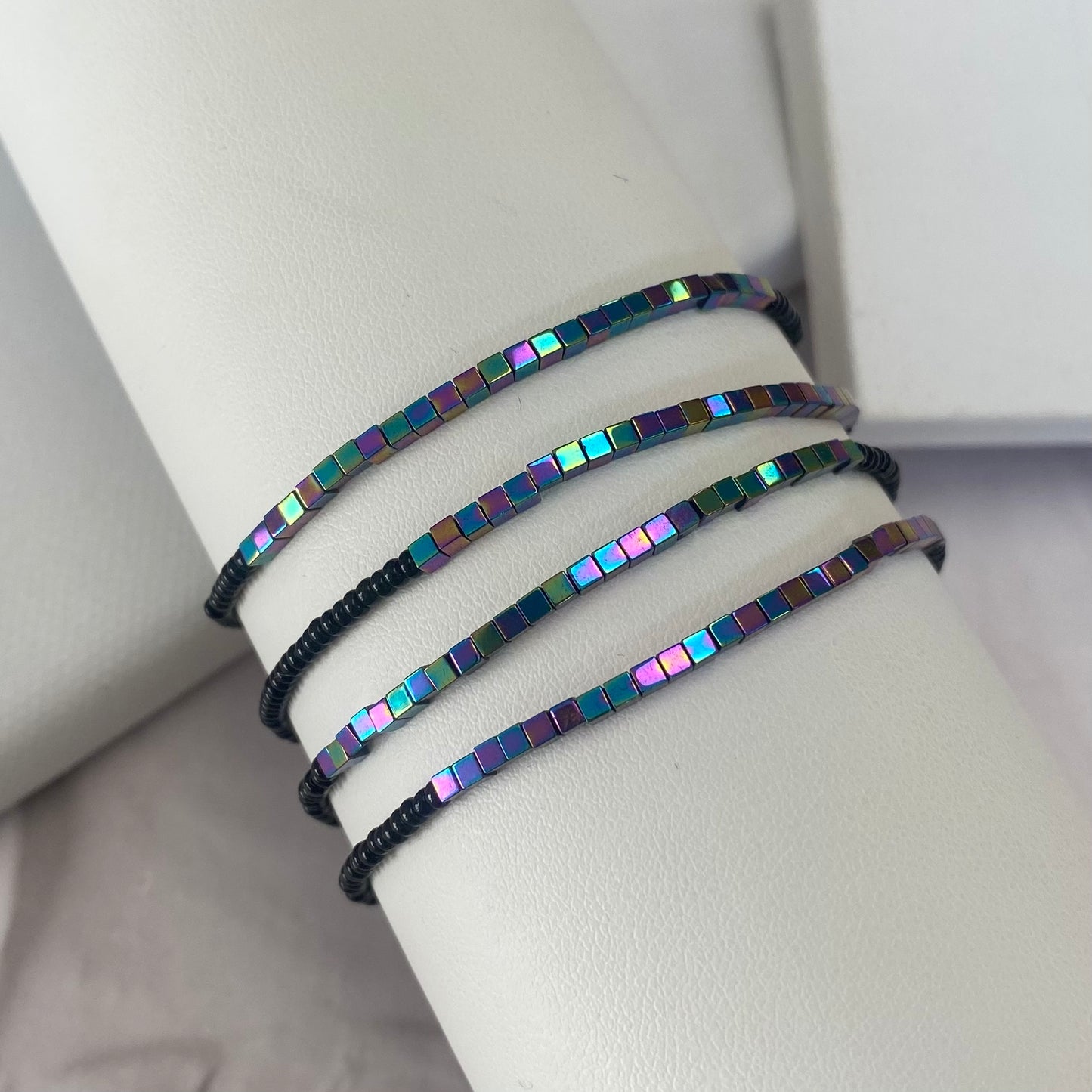 Aurora Crafted Style-Disco Bracelet in Rainbow and Black-BRACELETS-Aurora Crafted Jewellery-