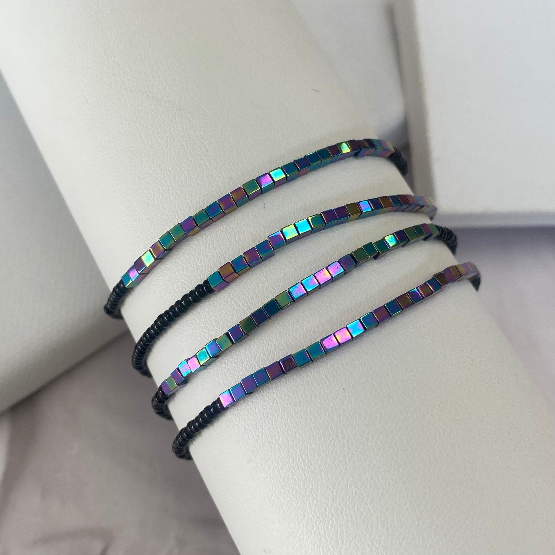Aurora Crafted Style-Disco Bracelet in Rainbow and Black-BRACELETS-Aurora Crafted Jewellery-
