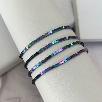 Aurora Crafted Style-Disco Bracelet in Rainbow and Black-BRACELETS-Aurora Crafted Jewellery-
