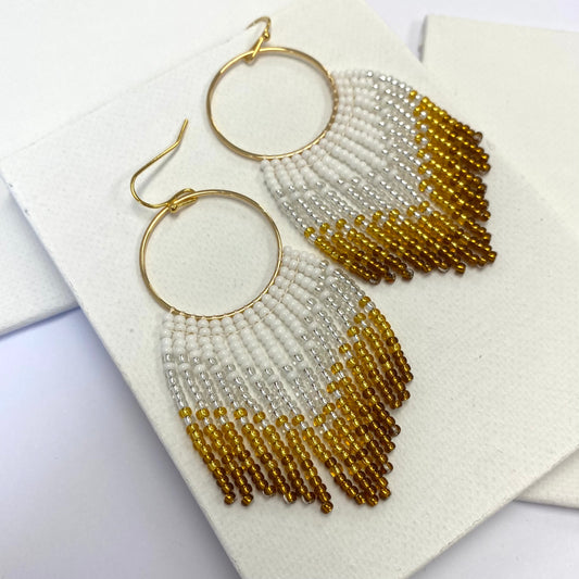 Aurora Crafted Style-Festival Flair in Coppery White (Gold)-Earrings-Aurora Crafted Jewellery-