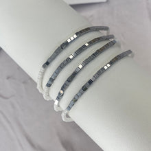 Load image into Gallery viewer, Disco Bracelet Set in Silver and White
