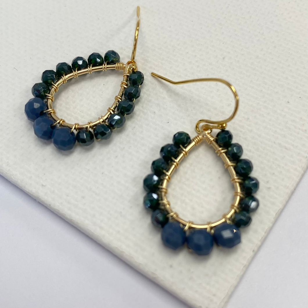 Petite Teardrop in Indigo (Gold)