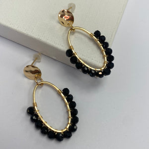 Oval Drops in Black (Gold)