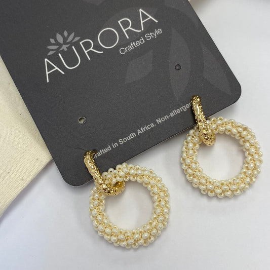 Aurora Crafted Style-Princess Drop in Pearl (Gold)-Earrings-Aurora Crafted Jewellery-