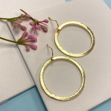 Load image into Gallery viewer, Aurora Crafted Style-Brushed Hoops (Gold)-Earrings-Aurora Crafted Jewellery-
