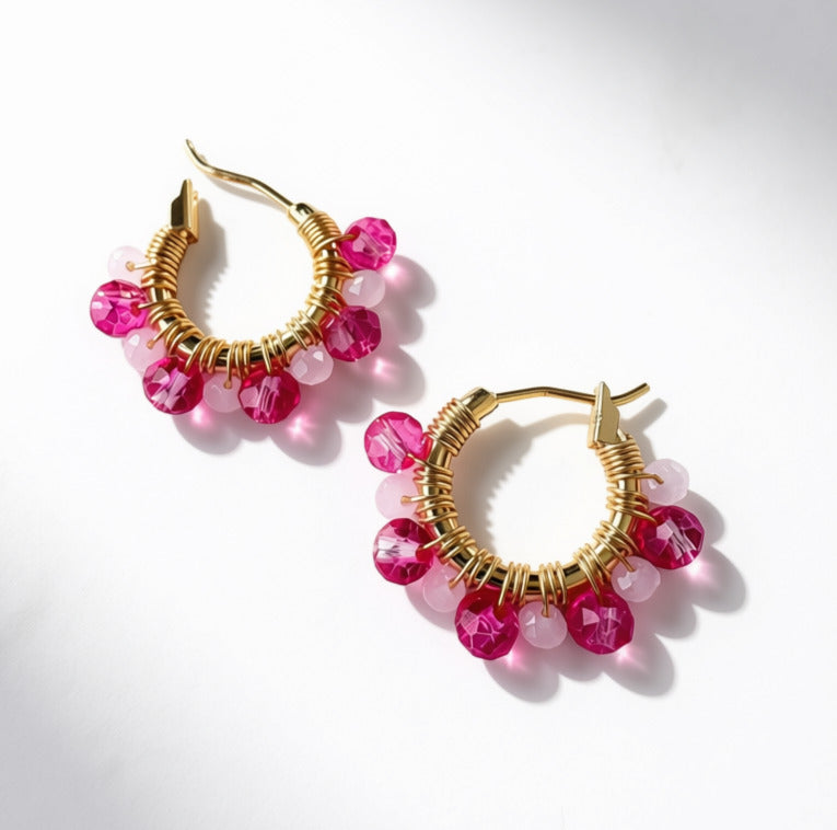 Aurora Crafted Style-Athena Hoops in Cotton Candy-Aurora Crafted Style-