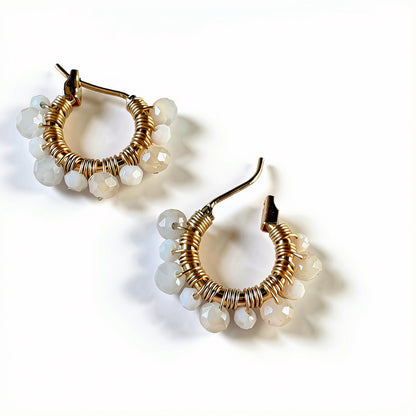 Aurora Crafted Style-Athena Hoops in Cream (Gold)-Aurora Crafted Style-