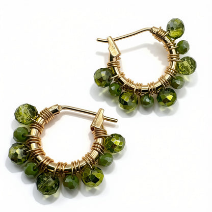 Aurora Crafted Style-Athena Hoops in Kiwi (Gold)-Aurora Crafted Style-