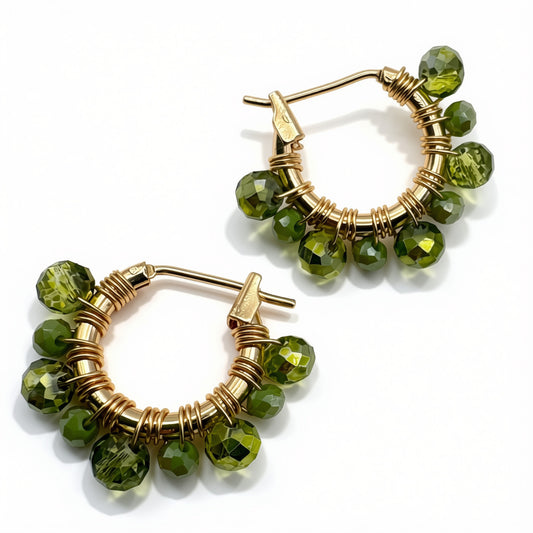 Aurora Crafted Style-Athena Hoops in Kiwi (Gold)-Aurora Crafted Style-