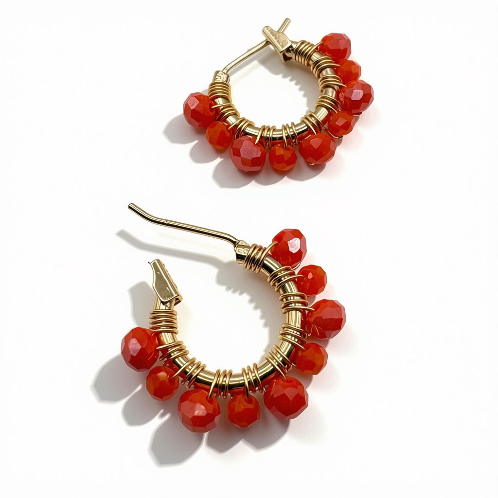 Aurora Crafted Style-Athena Hoops in Mandarin Orange (Gold)-Aurora Crafted Style-