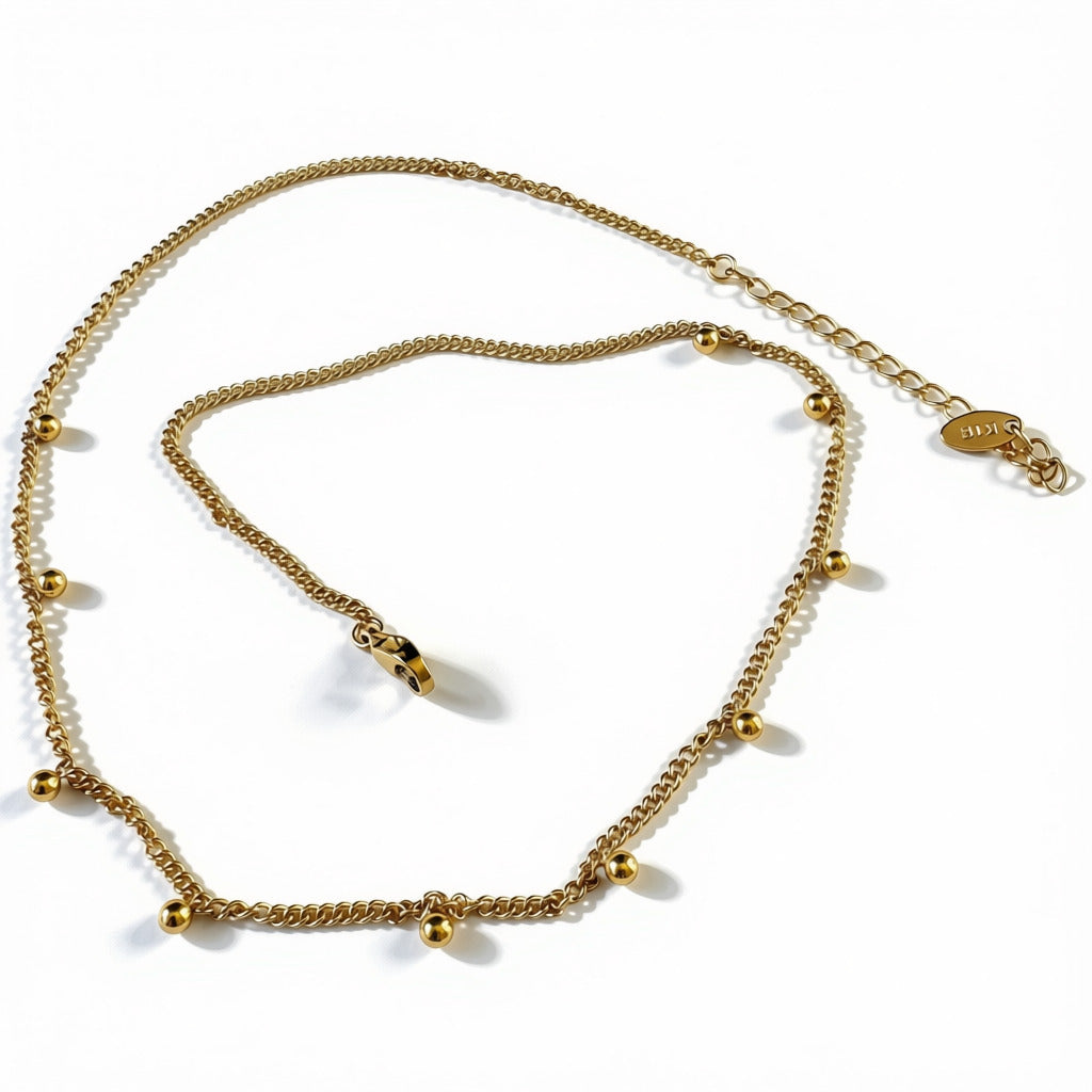 Aurora Crafted Style-Waterproof Bauble Necklace (Gold)-NECKLACES-Aurora Crafted Style-