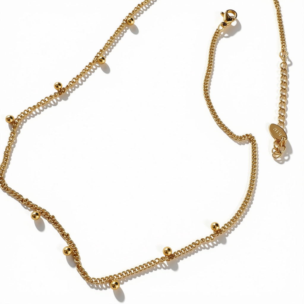 Aurora Crafted Style-Waterproof Bauble Necklace (Gold)-NECKLACES-Aurora Crafted Style-