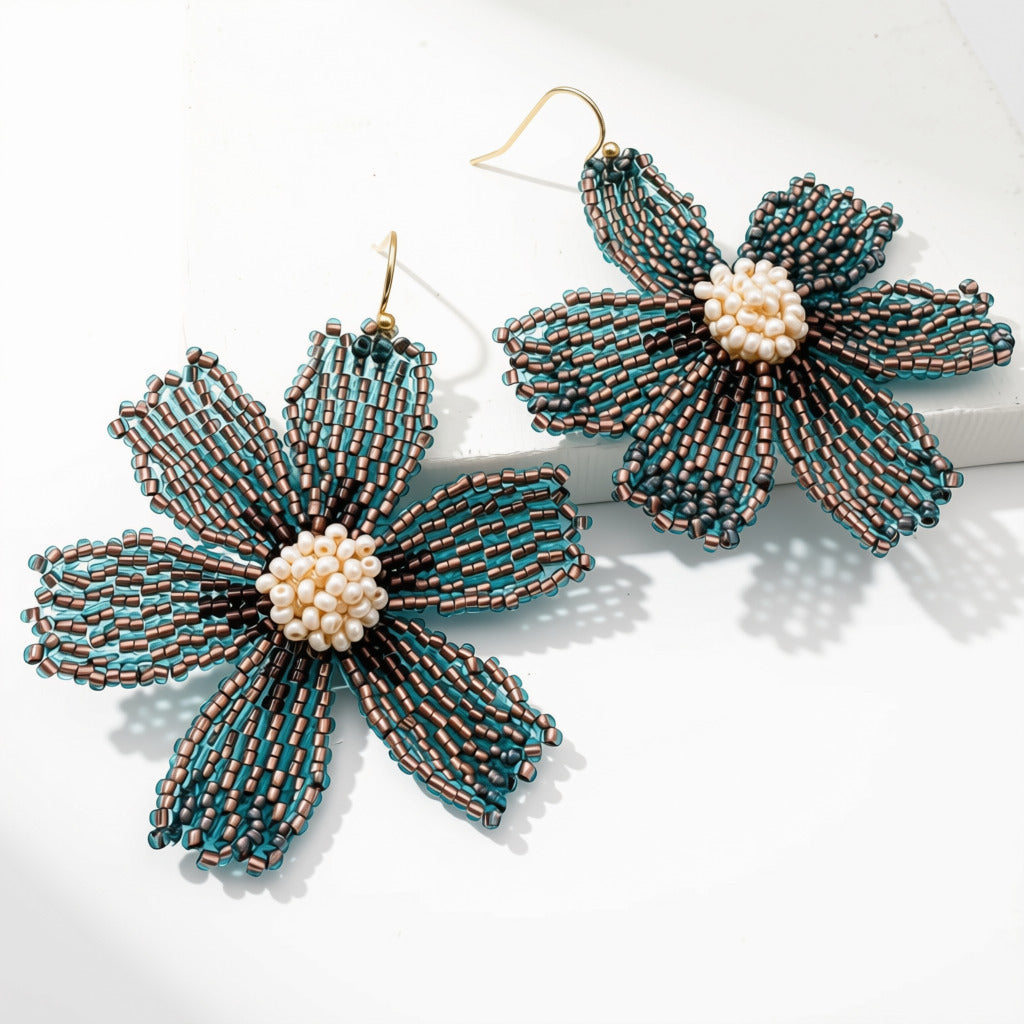 Aurora Crafted Style-Big Basic Bloom in Twilight (Gold)-Earrings-Aurora Crafted Jewellery-