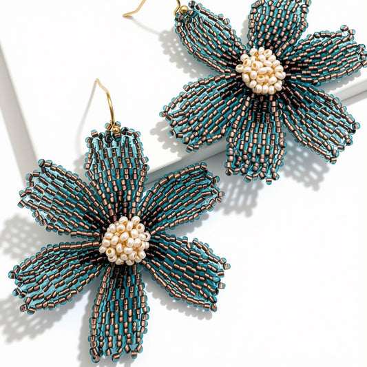 Aurora Crafted Style-Big Basic Bloom in Twilight (Gold)-Earrings-Aurora Crafted Jewellery-