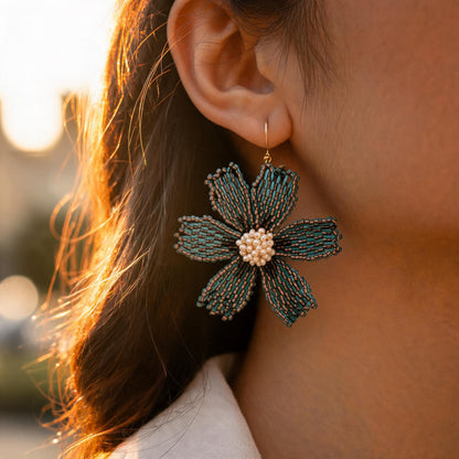 Aurora Crafted Style-Big Basic Bloom in Twilight (Gold)-Earrings-Aurora Crafted Jewellery-