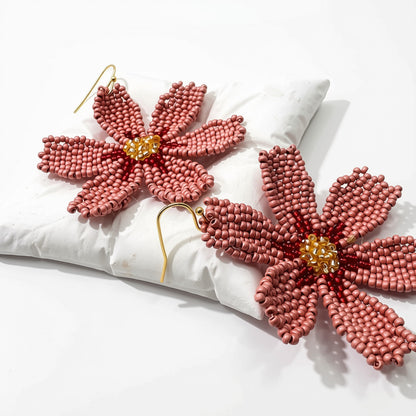Aurora Crafted Style-Big Basic Bloom in Blushing Rose (Gold)-Earrings-Aurora Crafted Jewellery-