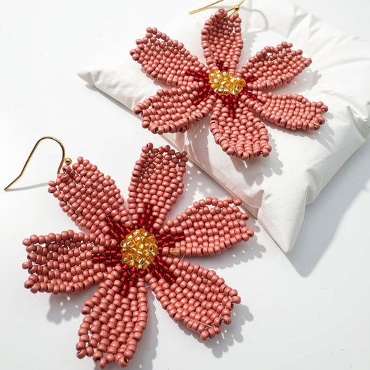 Aurora Crafted Style-Big Basic Bloom in Blushing Rose (Gold)-Earrings-Aurora Crafted Jewellery-