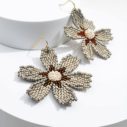 Aurora Crafted Style-Big Basic Bloom in Matte Neutral (Gold)-Earrings-Aurora Crafted Jewellery-