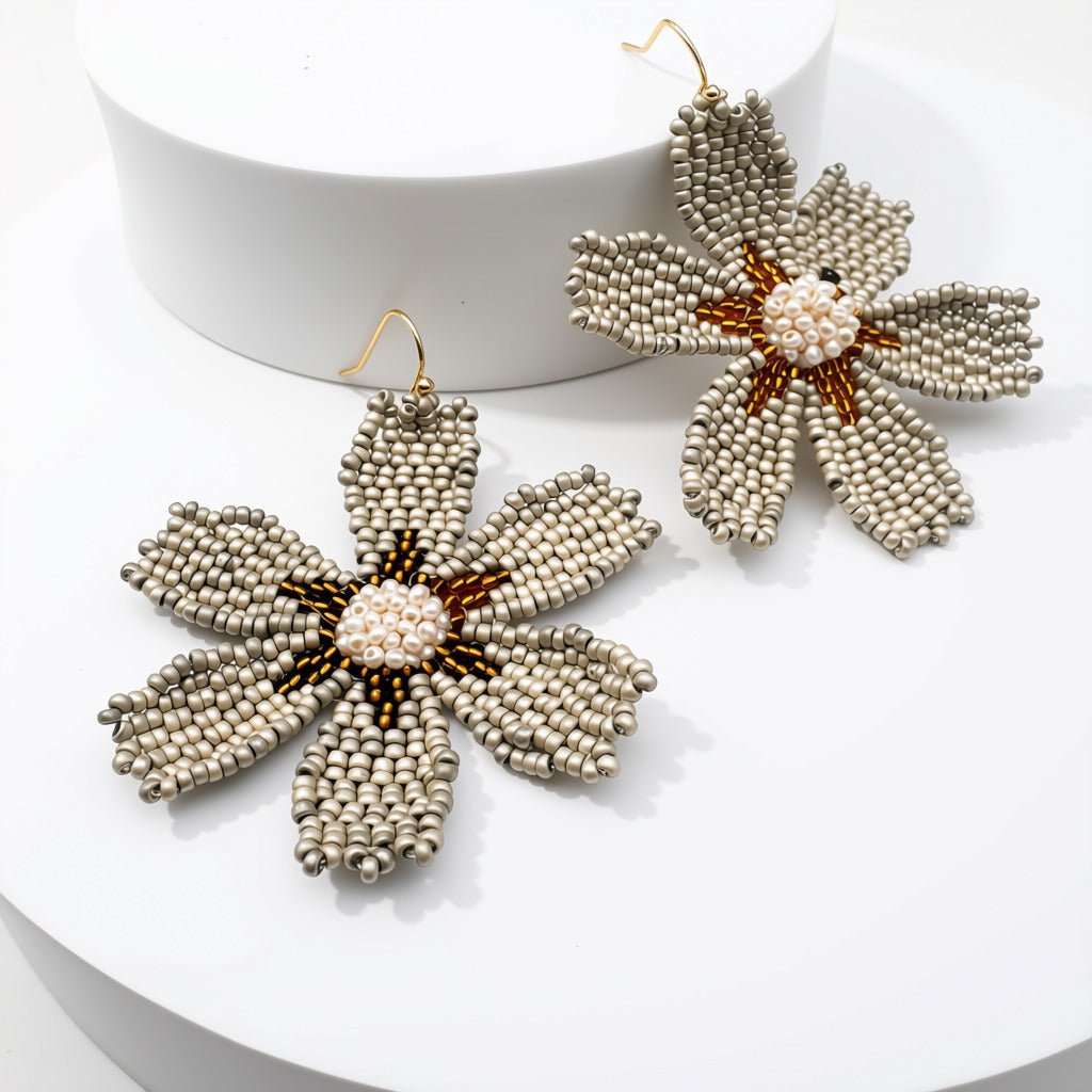 Aurora Crafted Style-Big Basic Bloom in Matte Neutral (Gold)-Earrings-Aurora Crafted Jewellery-