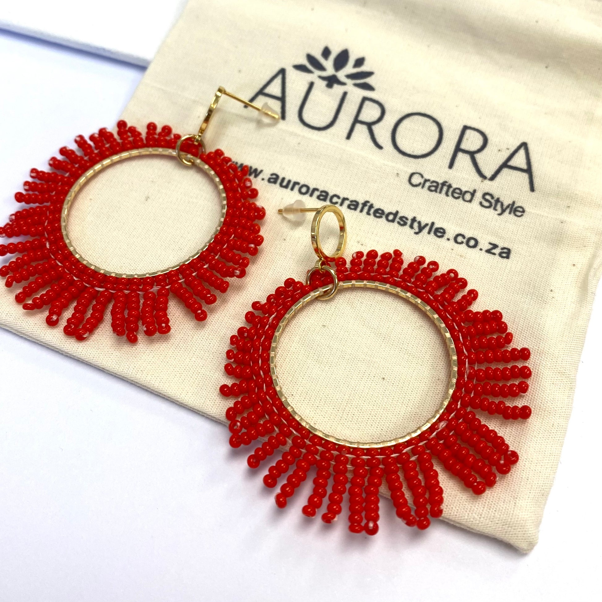 Aurora Crafted Style-Cherry Red Firework-Earrings-Aurora Crafted Jewellery-