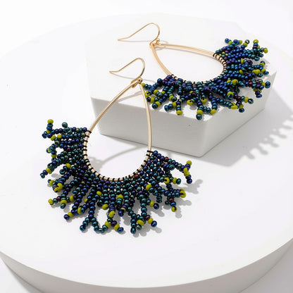 Aurora Crafted Style-Coral Cove in Navy & Lime (Gold)-Earrings-Aurora Crafted Jewellery-
