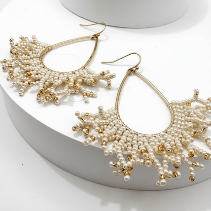 Aurora Crafted Style-Coral Cove in Oyster Pearl (Gold)-Earrings-Aurora Crafted Jewellery-