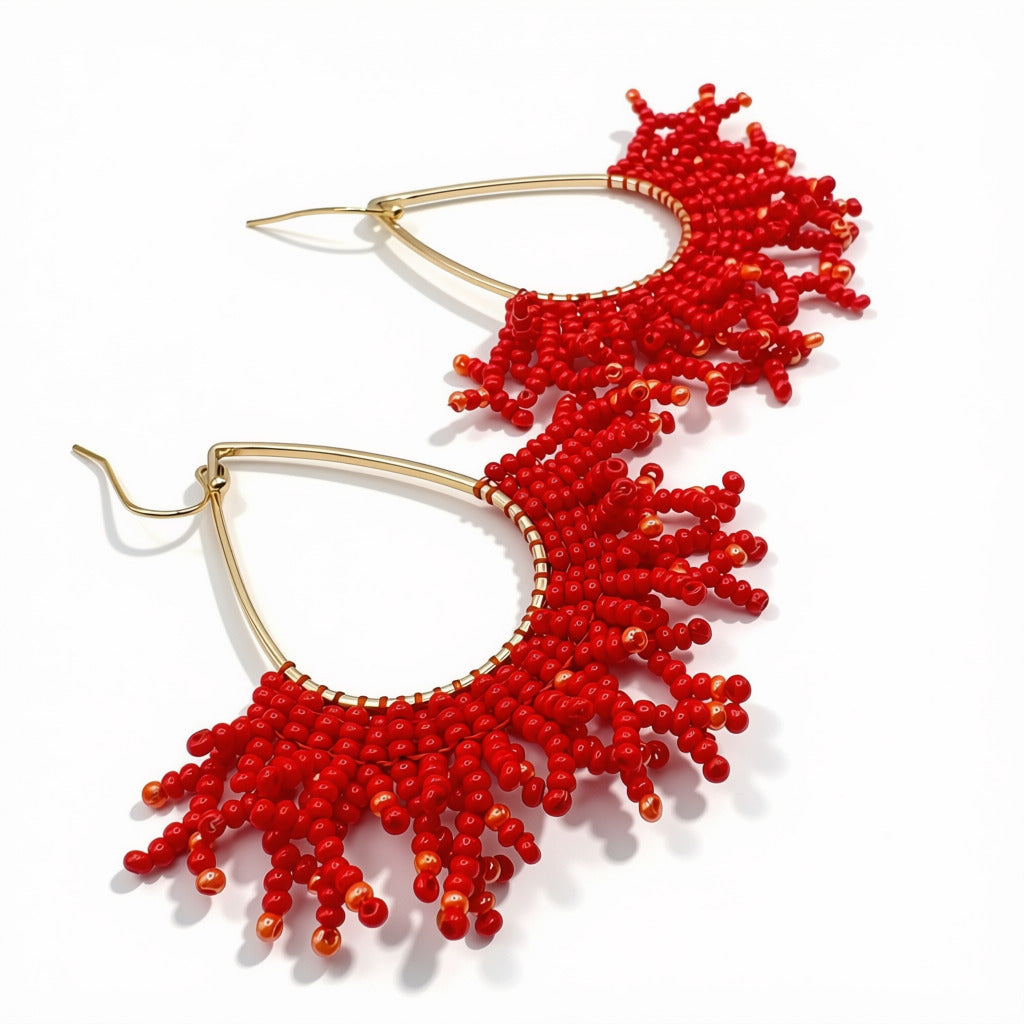 Aurora Crafted Style-Coral Cove in Coral (Gold)-Earrings-Aurora Crafted Jewellery-